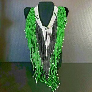 Native Glass Seed Beads Medicine Bib Neck Piece